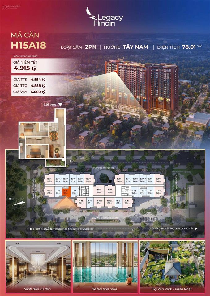 Căn chung cư hinoiri cắt giá căn 2pn (84m2) còn 3,8 tỷ