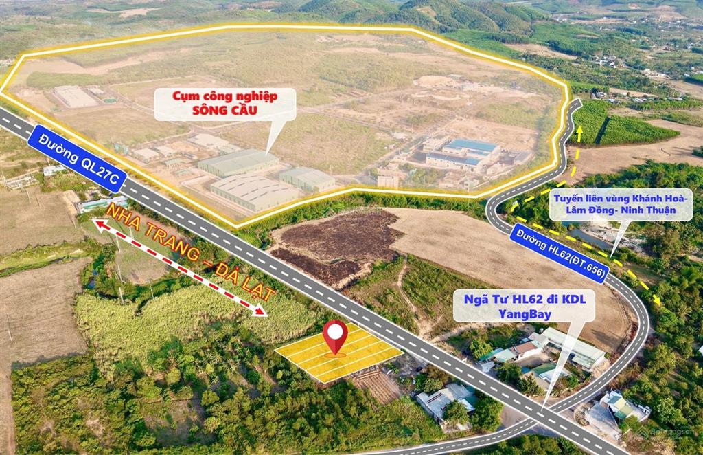 Bán đất mặt đường ql27c đối diện khu công nghiệp sông cầu gần ngã tư kinh doanh rất tốt