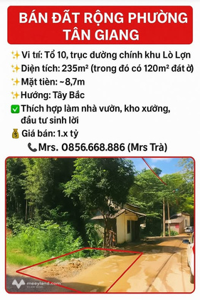 Bán đất vườn 235m² tại phường Tân Giang - Cơ hội đầu tư sinh lời cực khủng