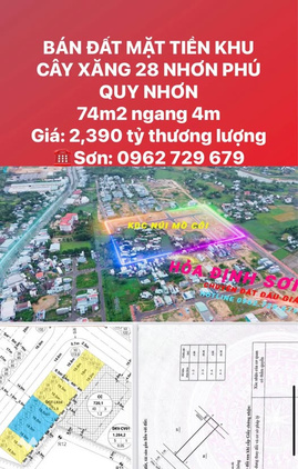 Đất vàng mặt tiền Cây Xăng 28, Quy Nhơn 74m2, ngang 4m - Giá hời