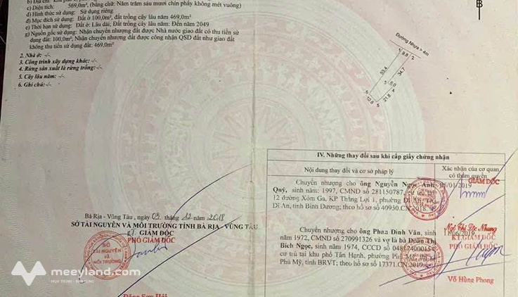 Cơ hội sở hữu lô đất vuông vắn, vị trí đắc địa tại khu phố 1, Hắc Dịch, thị xã Phú Mỹ, tỉnh Bà Rịa - Vũng Tàu