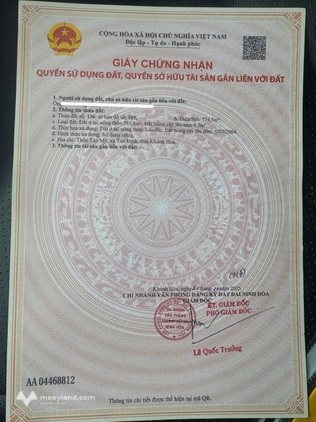 Siêu phẩm đất nền 774m2 full thổ cư tại xã Tân Định, Ninh Hòa, Khánh Hòa