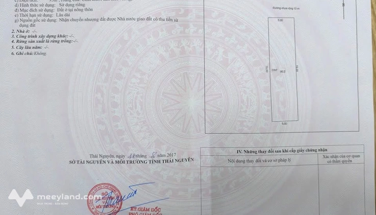 Cơ hội sở hữu ngay lô đất vàng 95m2 với mặt tiền rộng 5m tại khu đô thị HUD Đồng Bẩm, Thái Nguyên