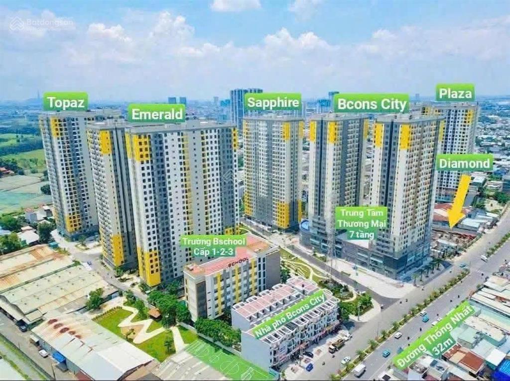 Cần bán căn góc bcons plaza mặt tiền đường thống nhất 57m²