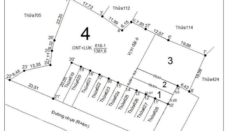Bán đất Cổng Bà Sáu, Bà Rịa, Vũng Tàu, 3 lô liền kề, giá hời