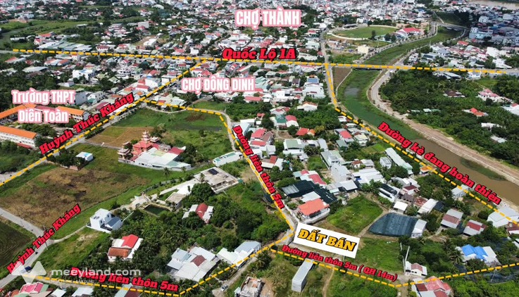 Đất Diên Toàn, vuông vức 94,6m2, 60m thổ cư, đường 7m thông thoáng, gần biển và tiện ích