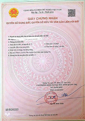 Bùng nổ 2 lô đất Vip Gio Hải, sổ đỏ full thổ cư, giá hời