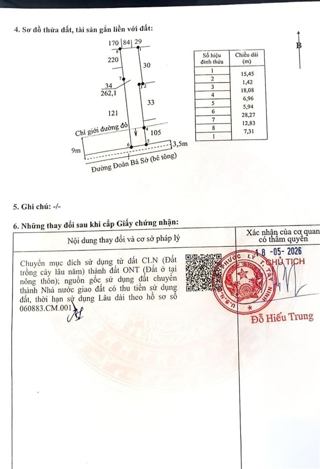 Bán đất 262m2 giá tốt tại đoàn bá sở, xã phước lý, huyện cần giuộc, 3,39 tỷ