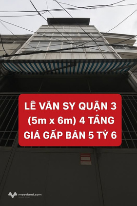 Bán nhà Lê Văn Sỹ, Quận 3, 5,6 tỷ, 5m x 6m, 4 tầng, dòng tiền 20-25 triệu/tháng