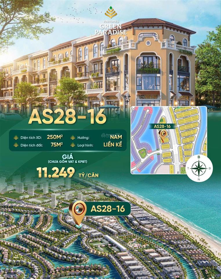 Biệt thự 150.2m2 giá chỉ 18.059 tỷ hướng đông nam gió mát