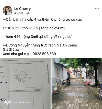 Bán nhà cấp 4 kèm 6 phòng trọ có gác, Rạch Giá, An Giang