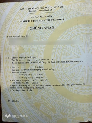 Cơ hội sở hữu ngay lô đất "hàng hiếm" tại phường Đông Hải Cũ, Thanh Hóa