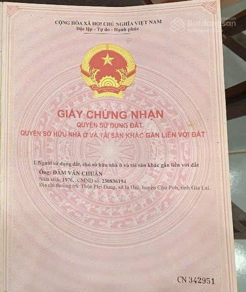 Bán lô đất có 337m² tc mặt tiền đường quốc lộ 14 cách chợ nhơn hòa hơn 100m tại chư pưh, gia lai