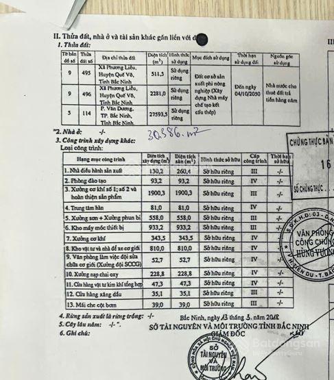 Bán kho, nhà xưởng + cây xăng tại khu công nghiệp quế võ
