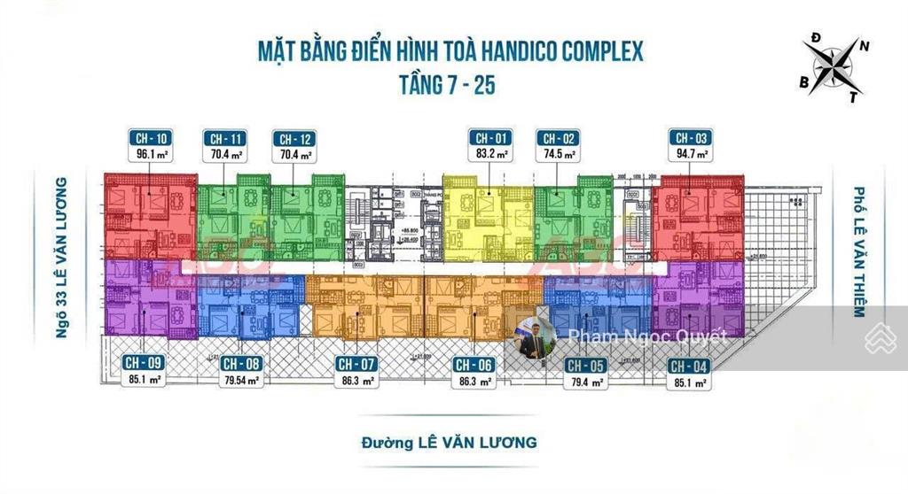 Giá thật chính chủ bán căn 74,5m2 2pn + 2wc tầng trung bc đông nam giá 8,4 tỷ cc handico complex