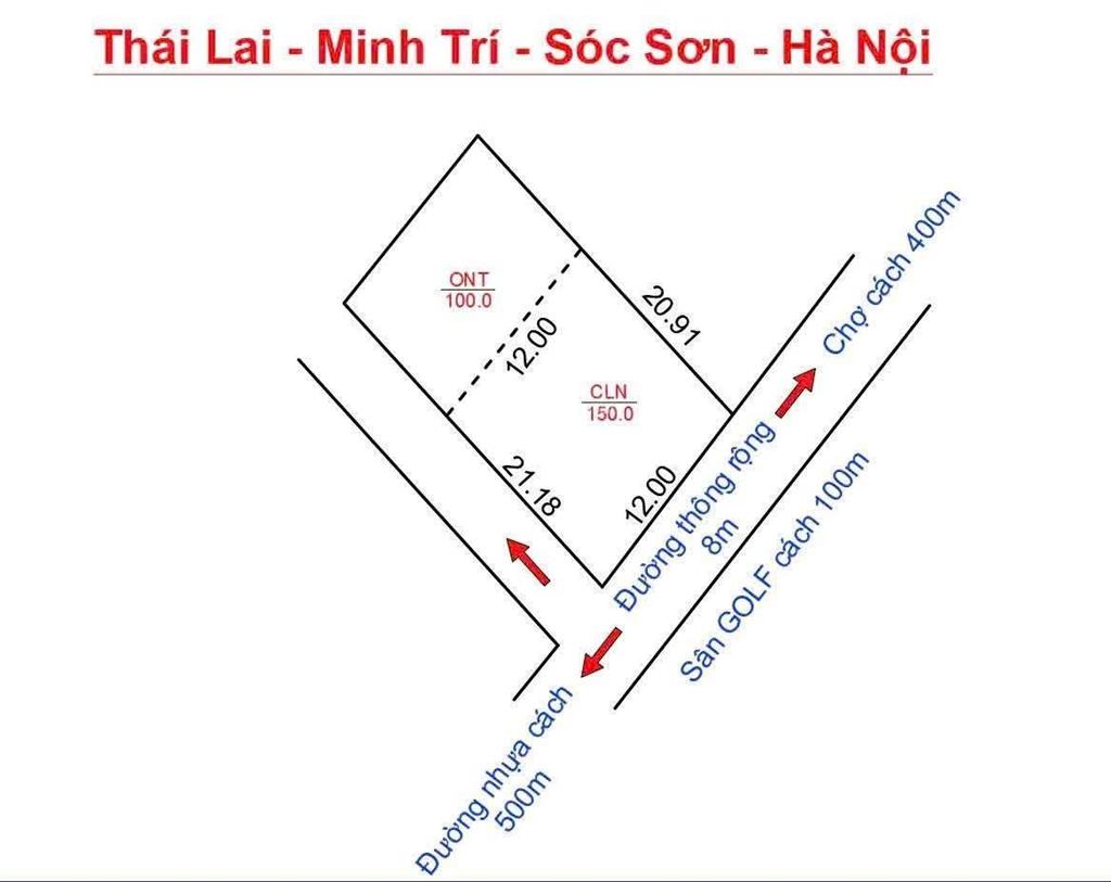 Em bán 250 mét đất sổ đỏ. lô góc 2 mặt tiền. mặt tiền 12 mét. giá chỉ hơn 14,5tr/m