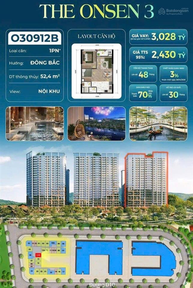 Giá tốt căn 1 pn + giá chỉ 2 tỷ 430 onsen 3 charmoracity sungroup nha trang