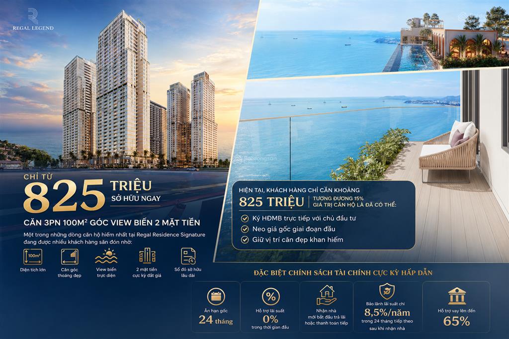 Chỉ từ 825 triệu sở hữu ngay căn 3pn 100m2 góc view biển 2 mặt tiền