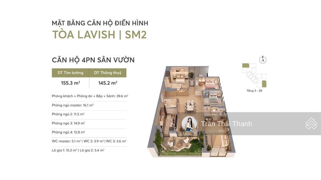 Căn hộ 4pn sân vườn cực chill greenera southmark