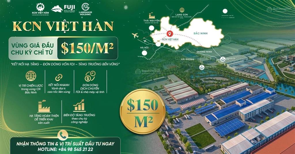 Cần chuyển nhượng 1,5ha đất kcn việt hàn bắc ninh