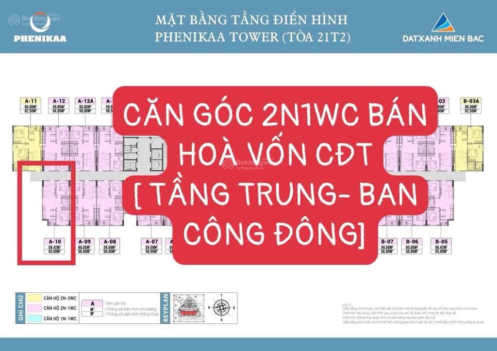 Căn góc 2n1wc tầng trung ban công đông