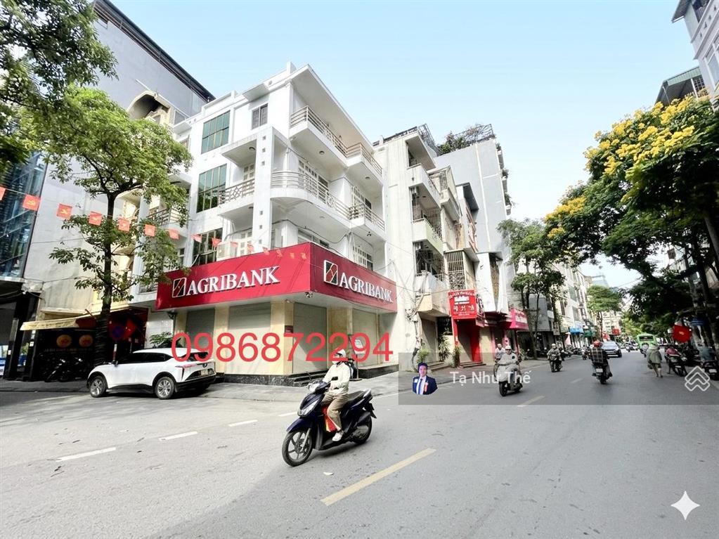 (hạ 2tỷ) mặt phố lô góc 2 mặt thoáng hoàng văn thái 60m2, 5t, 2 mặt tiền 15m, vỉa hè rộng, cho thuê
