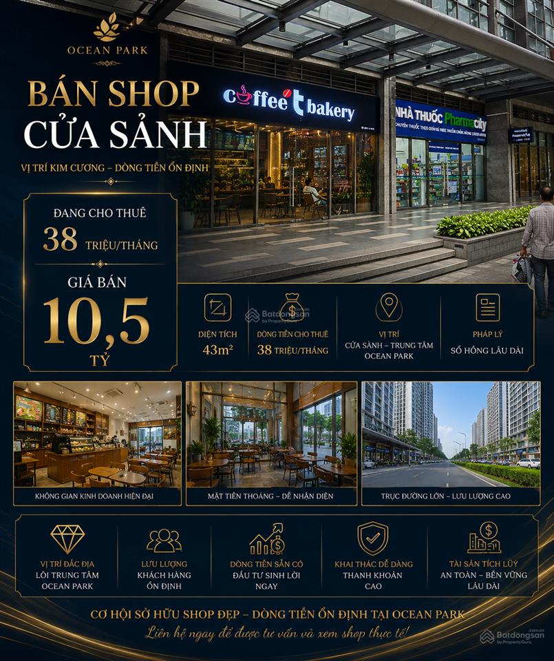 Shop chân đế cửa sảnh tài sản dòng tiền 38tr/tháng