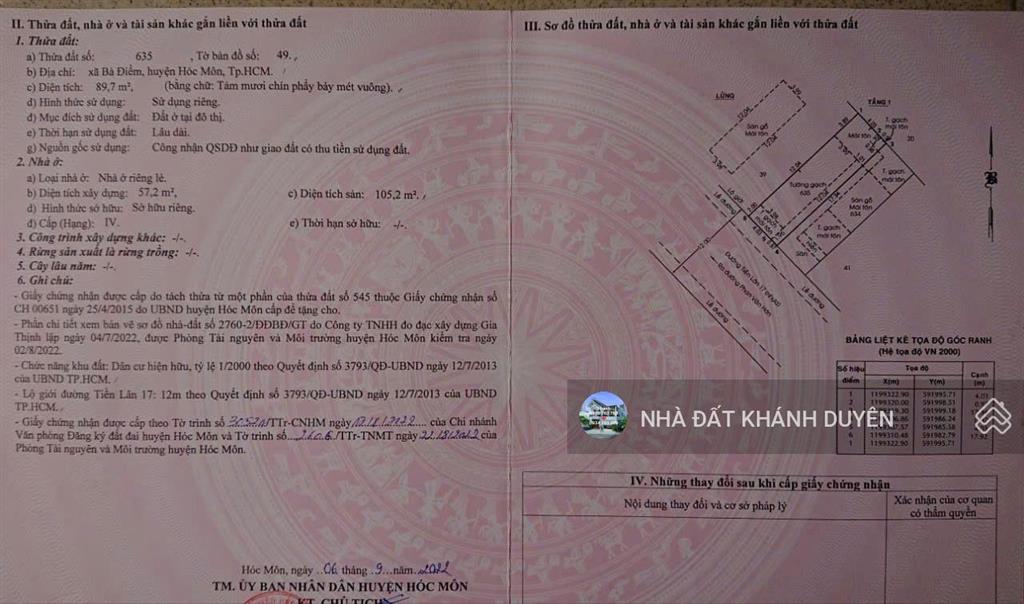 Đất mặt tiền đường tiền lân 18, gần chợ bà điểm tphcm.