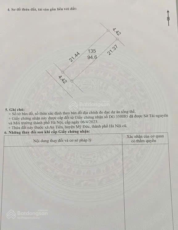 Bán đất sẵn sổ thôn đông mỹ xã hương sơn, hà nội (trước đây thuộc xã an tiến, huyện mỹ đức)
