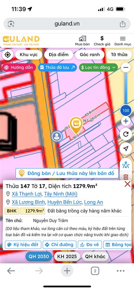 Cần bán đất mặt tiền đường 830