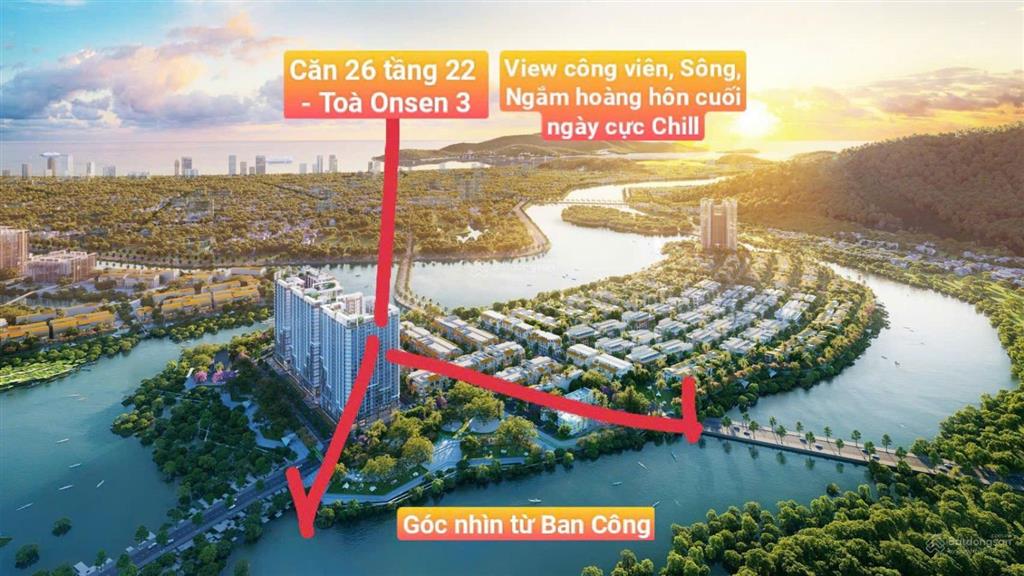 Chỉ 1,947 tỷ giá cực tốt, căn studio view sông và công viên toà onsen 3, charmora city nha trang