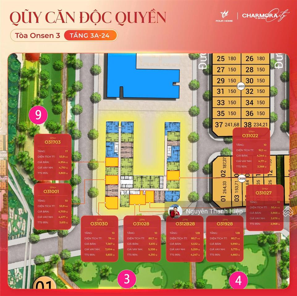 Chỉ 3,6 tỷ sở hữu căn hộ onsen 3, tầng cao hướng đông nam, view sông view biệt thự.