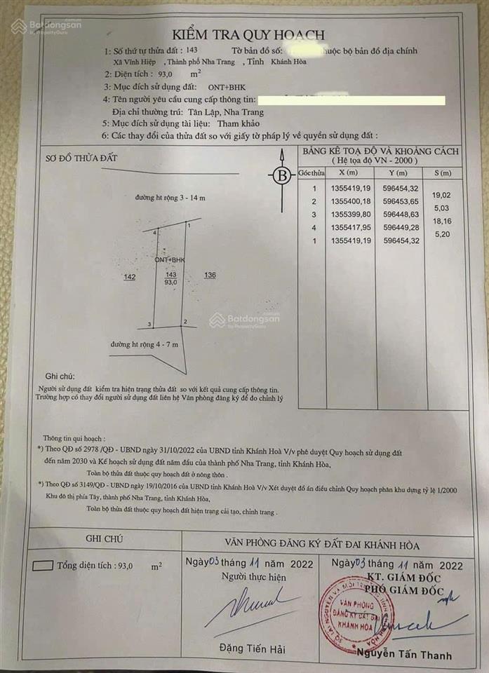 Bán lô đất vĩnh hiệp giá đầu tư