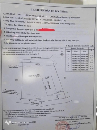 Cần bán 1,6 sào đất Long Nguyên, Bàu Bàng, 1,6 tỷ, thổ cư 200m2