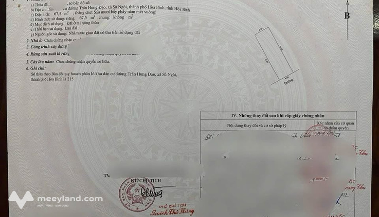 Chính chủ bán lô đất Nam Trần Hưng Đạo – Thành phố Hòa Bình