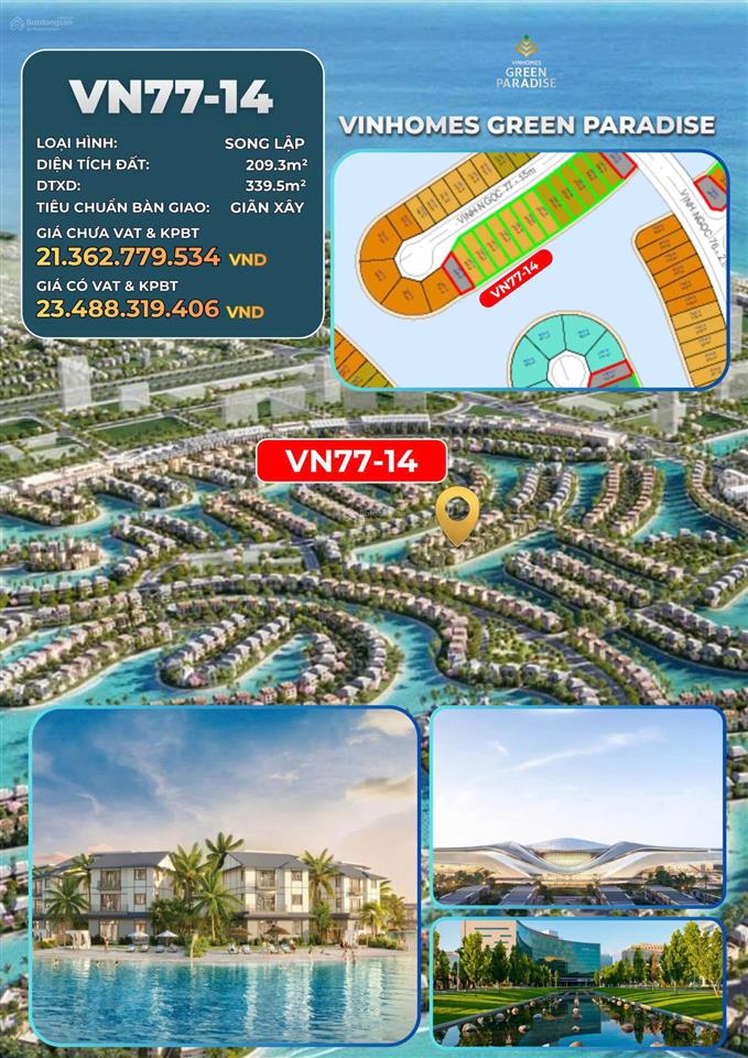 Song lập biển sau nhà vn7714 dt 210m2 giá 21.362tỷ, biển sau nhà siêu rộng, giá gốc cho nhà đầu tư