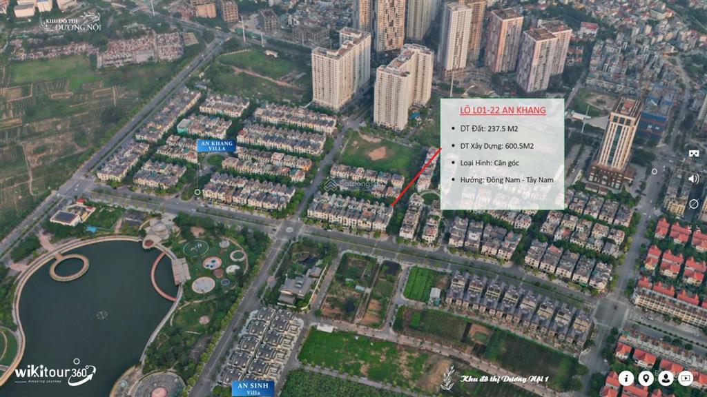 Mời khách mua xem nhà căn l01 22 biệt thự an khang căn góc đông nam, 237.5m2, sát công viên