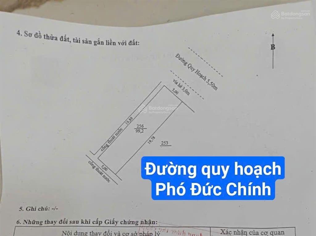 Đất mặt tiền đường quy hoạch 5m5 lề 3m phó đức chính cạnh vương thừa vũ. s= 100m2 (5x20m) 8,5 tỷ