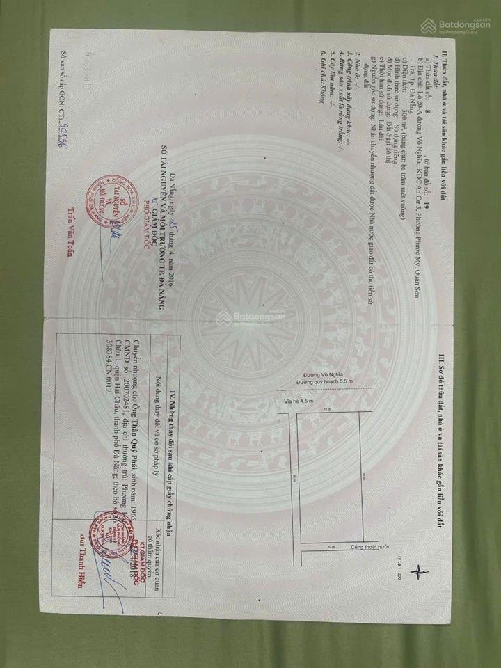 Bán đất võ nghĩa. đối diện công viên biển đông