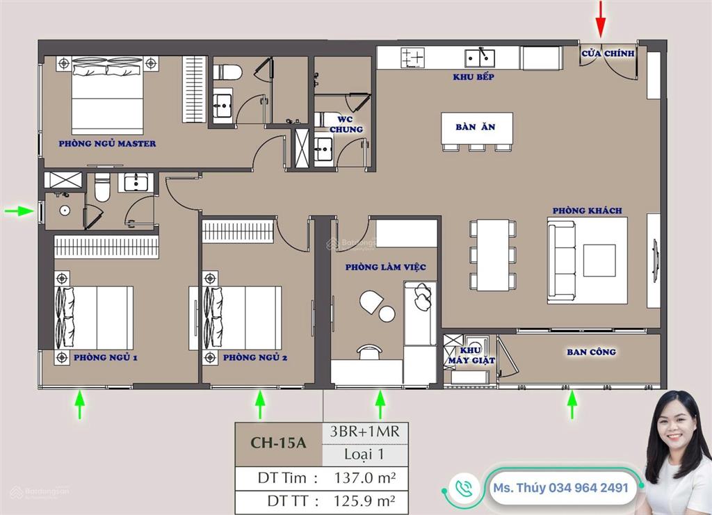 Hiếm có 3 ngủ 126m2 siêu vip trục 15al2 masterise cao xà lá, khu đóng chuẩn tinh hoa, sẵn slot xe