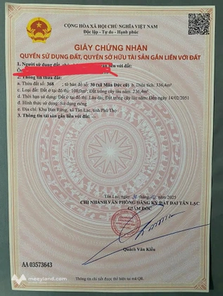 Em bán lô đất Khu Ban Rừng, Thị trấn Mãn Đức, Tân Lạc, Hoà Bình