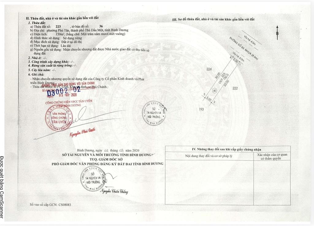 Bán lô liền kề đường 93, phú tân, thủ dầu một, 2,85 tỷ, 150m²