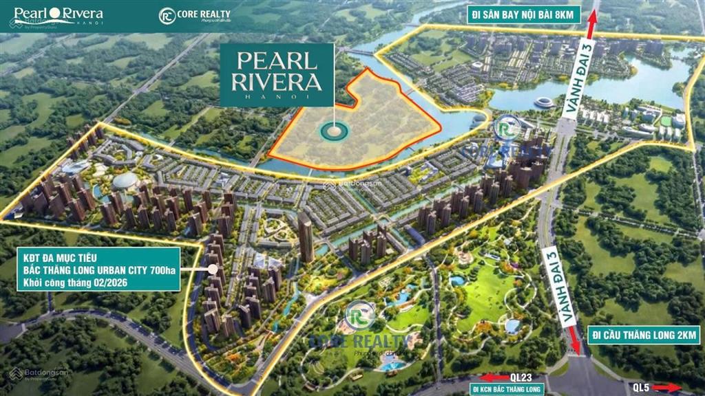 Suất ngoại giao dự án pearl rivera mê linh, vị trí đẹp, 2 mặt thoáng view tttm bám hồ thanh ngọc