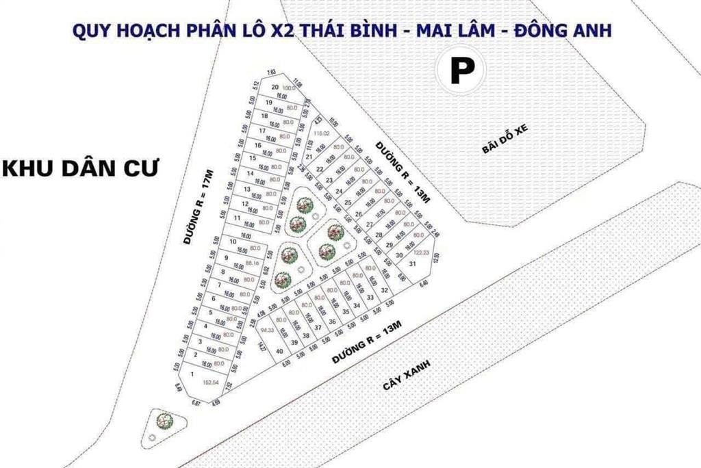 Cần bán 80m2 (5x16) đất đấu giá x2 thái bình đông anh, đường rộng 15m, vỉa hè 3m, hướng đông nam