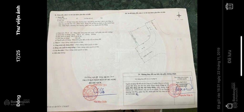 Chủ cần thanh khoản góc 2 mặt tiền đường 10m5 nguyễn đăng giai và nguyễn trực, sơn trà