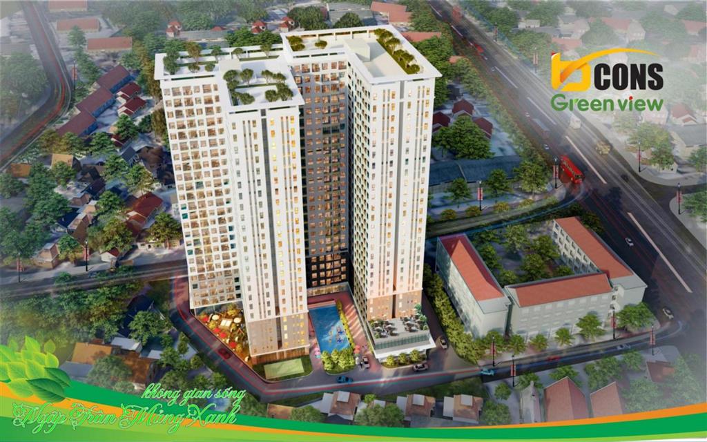 Giá tốt thị trường bcons green view căn 2pn/2wc chỉ 2tỷ050 hướng mát 0357 709 *** hằng