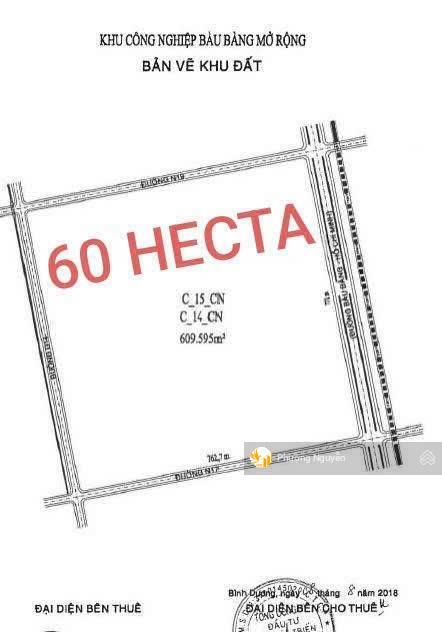 60ha đất kcn bàu bàng mở rộng 4 mặt tiền, vị trí trung tâm, pháp lý sạch giá t6 chỉ 3,2tr/m2