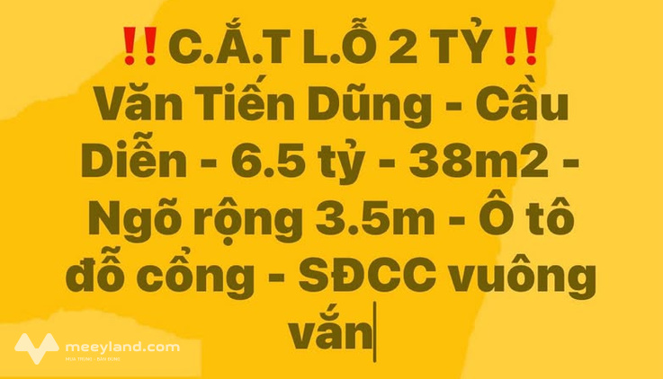 Bán nhà Cầu Diễn - Văn Tiến Dũng - 6.5 tỷ - 38m2 - Ô tô đỗ cổng - Ngõ 3.5m