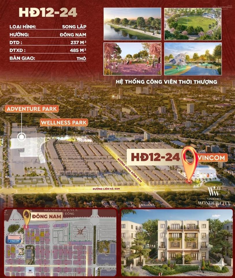 Căn biệt thự tặng thêm sân vườn ngay cửa vincom wonder city đan phượng