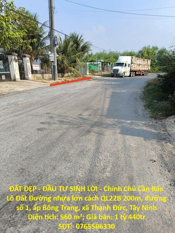 ĐẤT ĐẸP - ĐẦU TƯ SINH LỜI - Chính Chủ Cần Bán Lô Đất xã Thạnh Đức, Tây Ninh